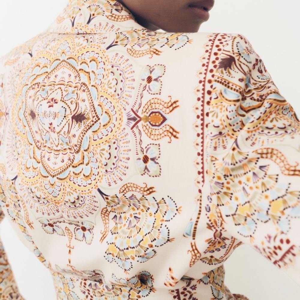 Zara limited edition linen printed blazer - Picture 3 of 8
